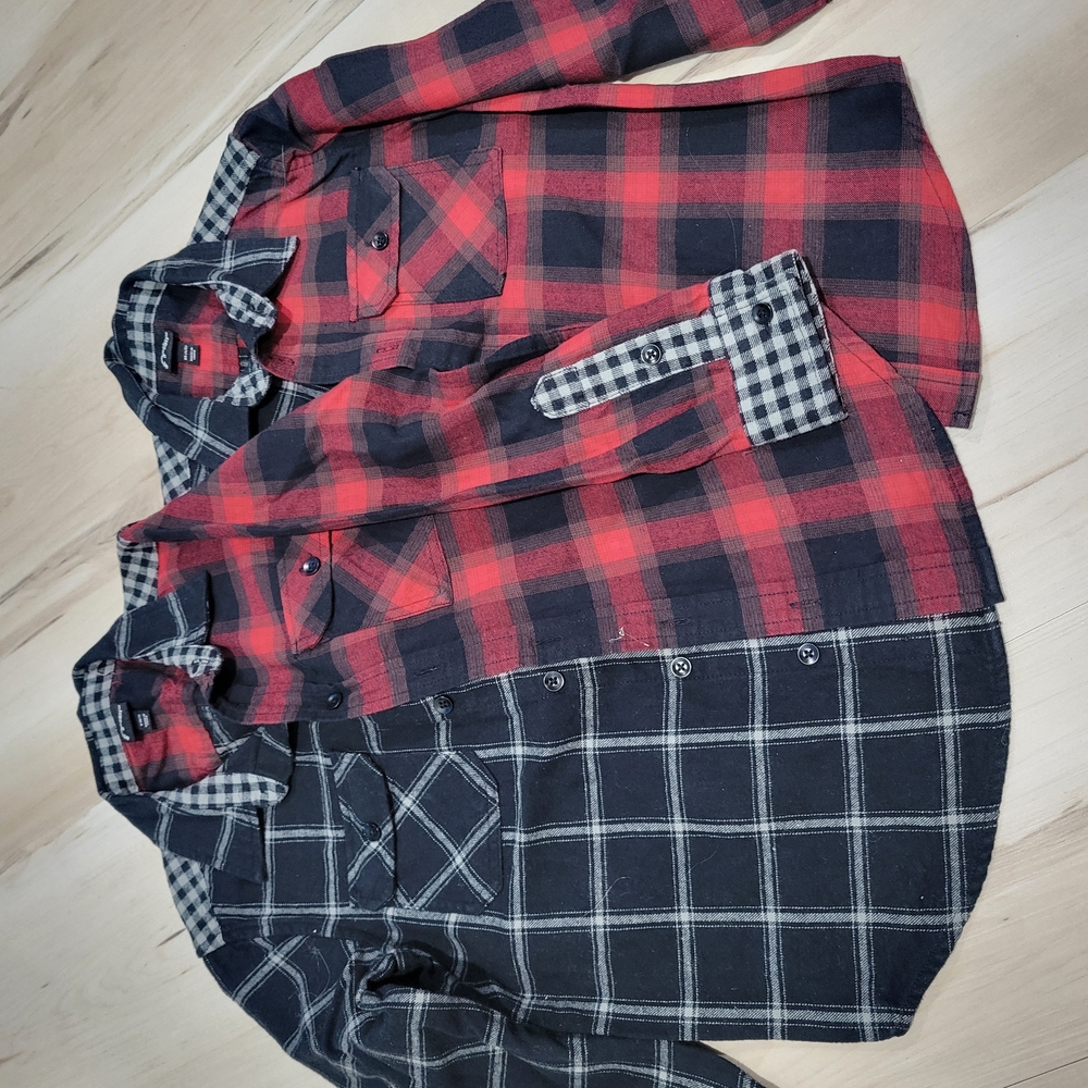 art class Red and Black Kids Plaid Shirt Set